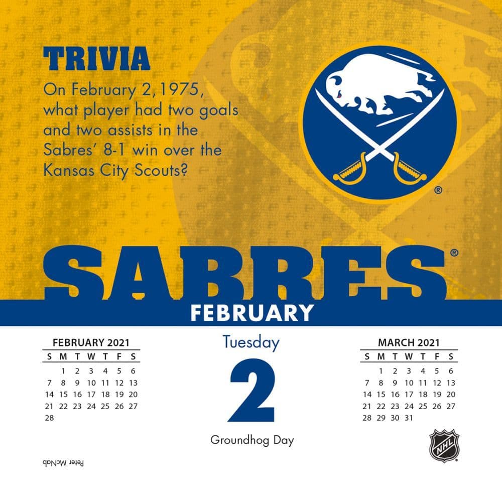 Buffalo Sabres Desk Calendar