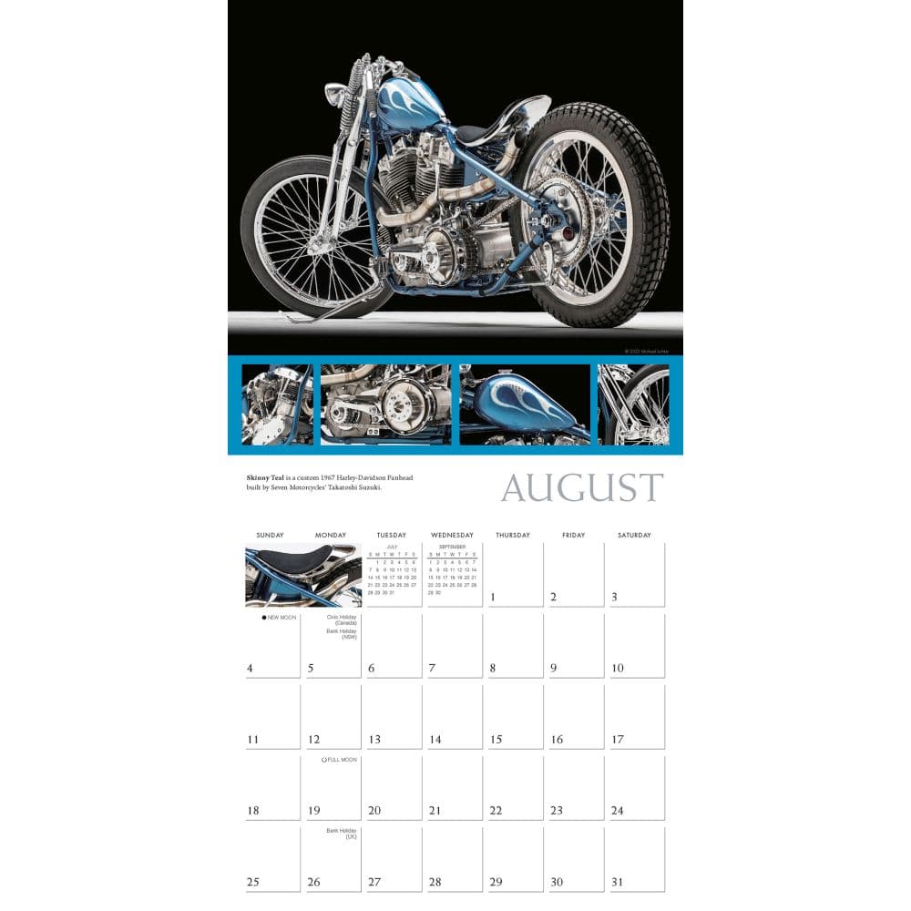 Custom Motorcycles 2024 Wall Calendar