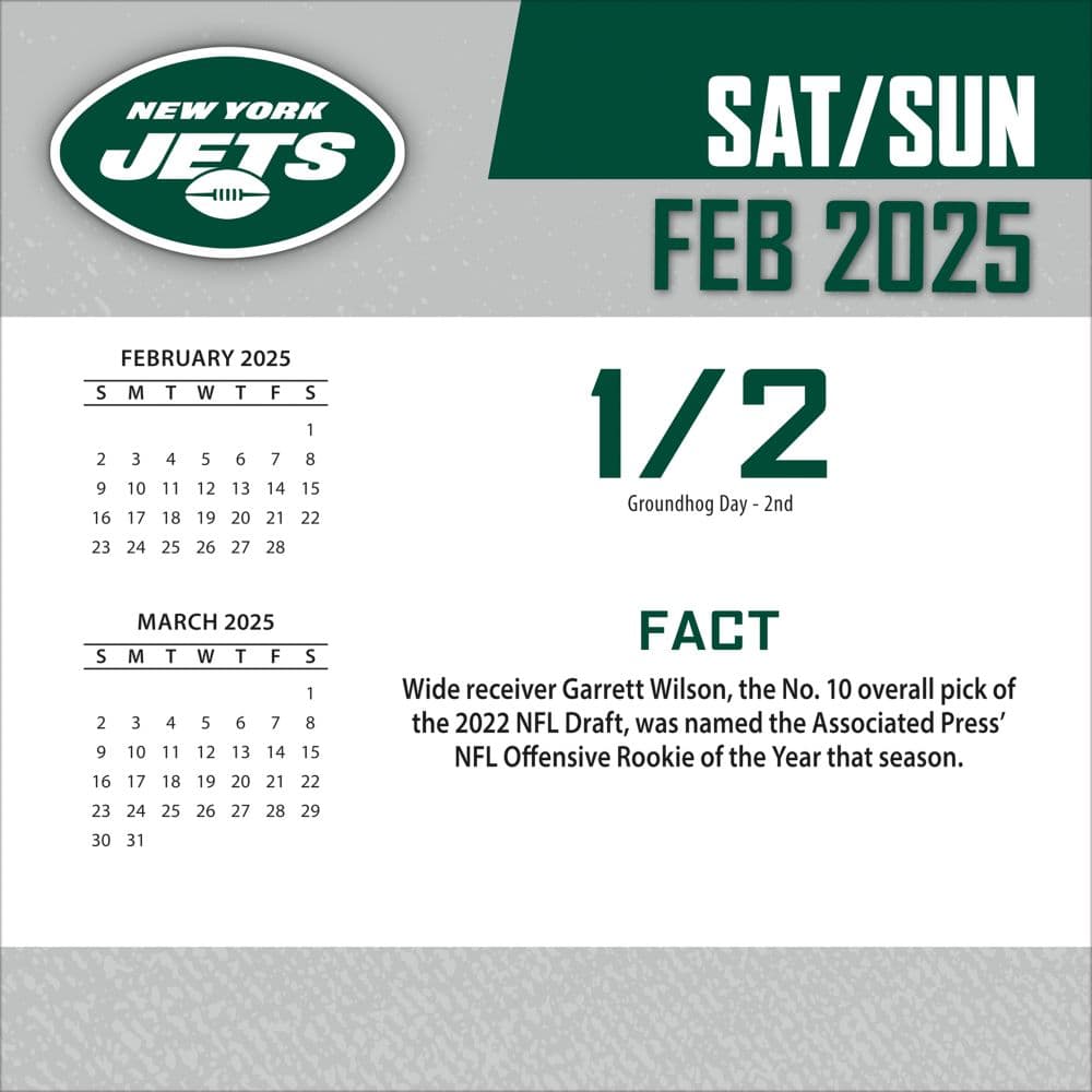 NFL New York Jets 2025 Desk Calendar Second Alternate Image