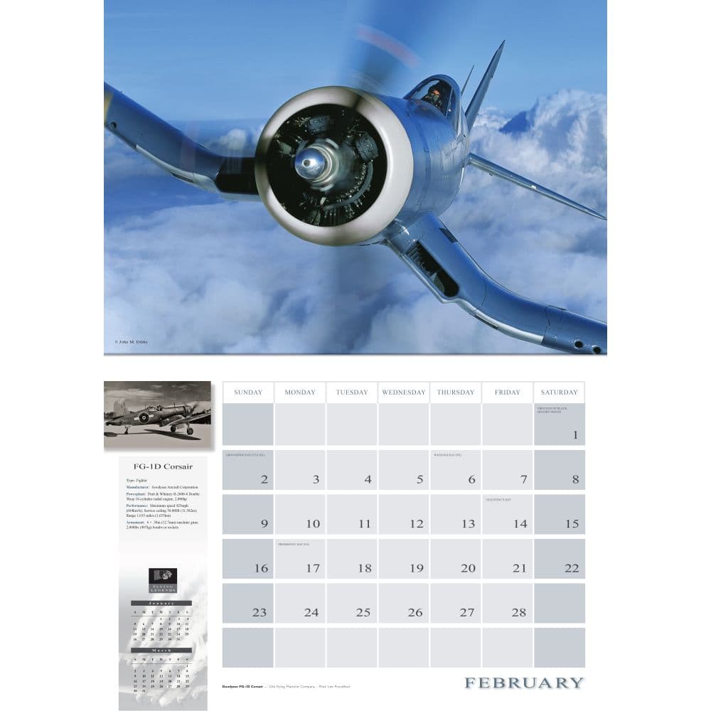 Flying Legends 2025 Wall Calendar