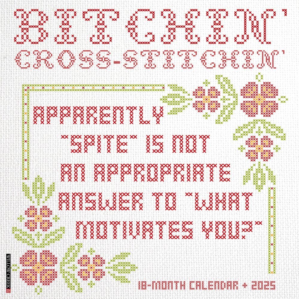 Bitchin Cross Stitchin 2025 Wall Calendar Main Product Image width=&quot;1000&quot; height=&quot;1000&quot;