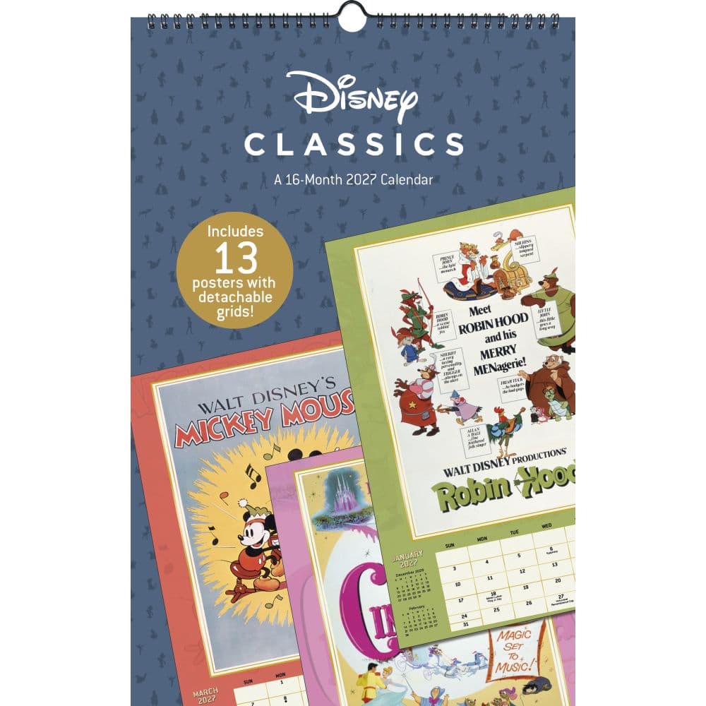 image Disney Classic Poster 2027 Slim Wall Calendar Main Product Image