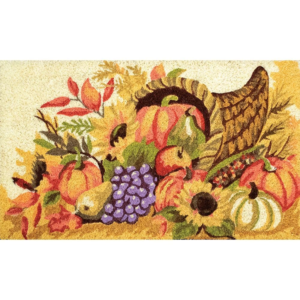 Cornucopia Small Coir Doormat by Susan Winget