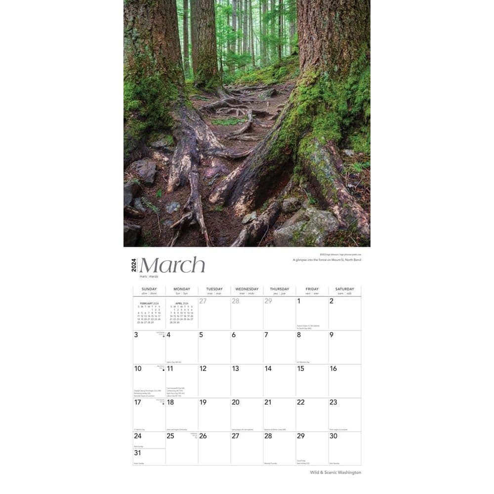 Washington Wild and Scenic 2024 Wall Calendar