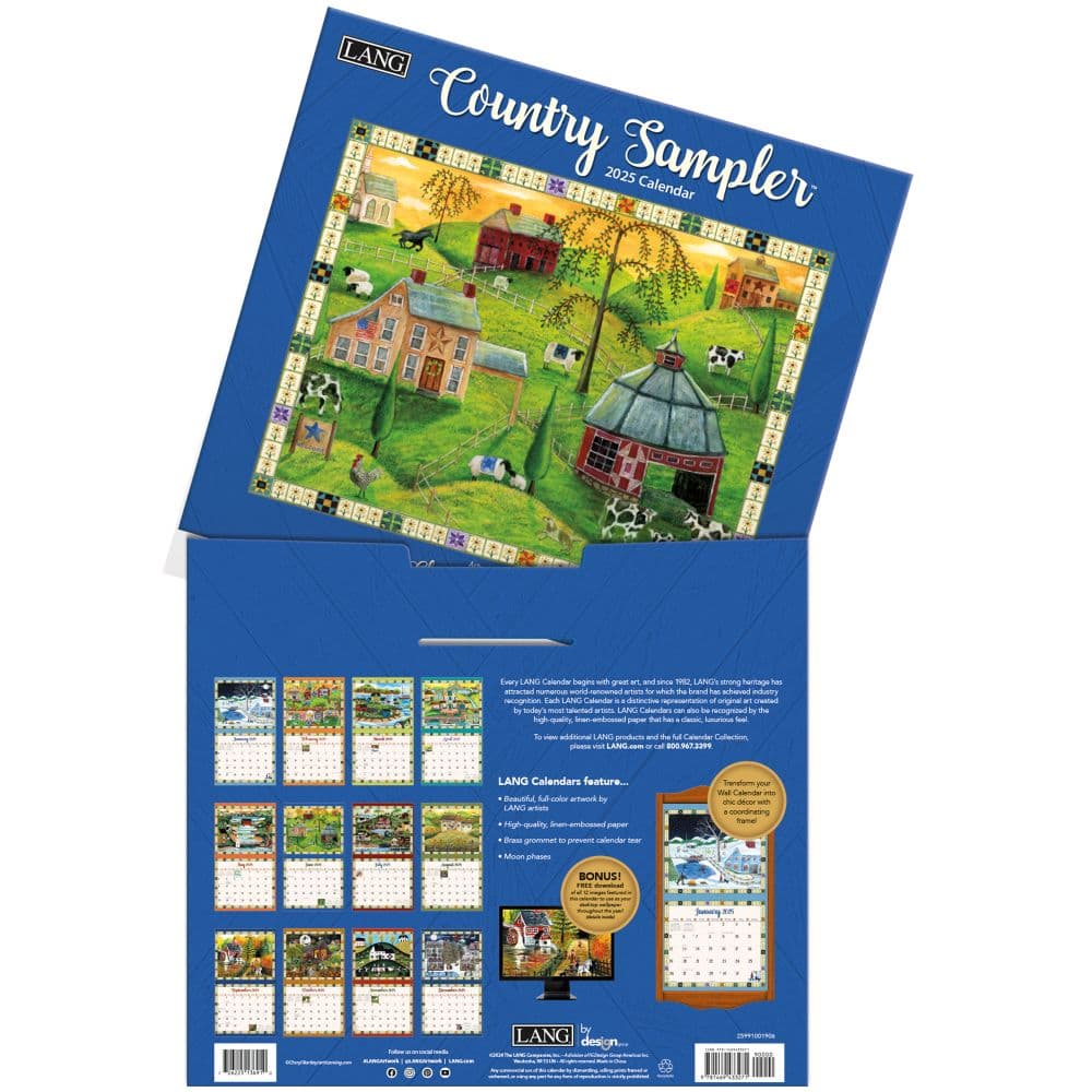 Country Sampler 2025 Wall Calendar by Cheryl Bartley