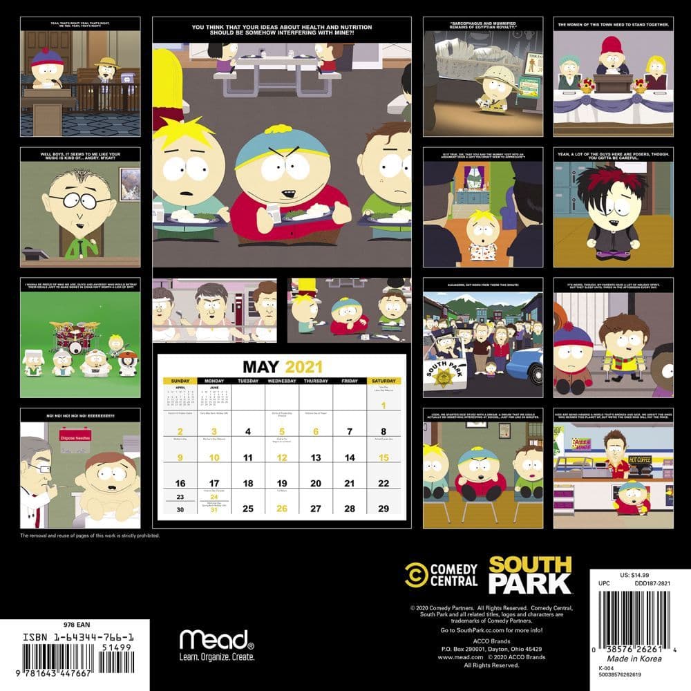 South Park Wall Calendar