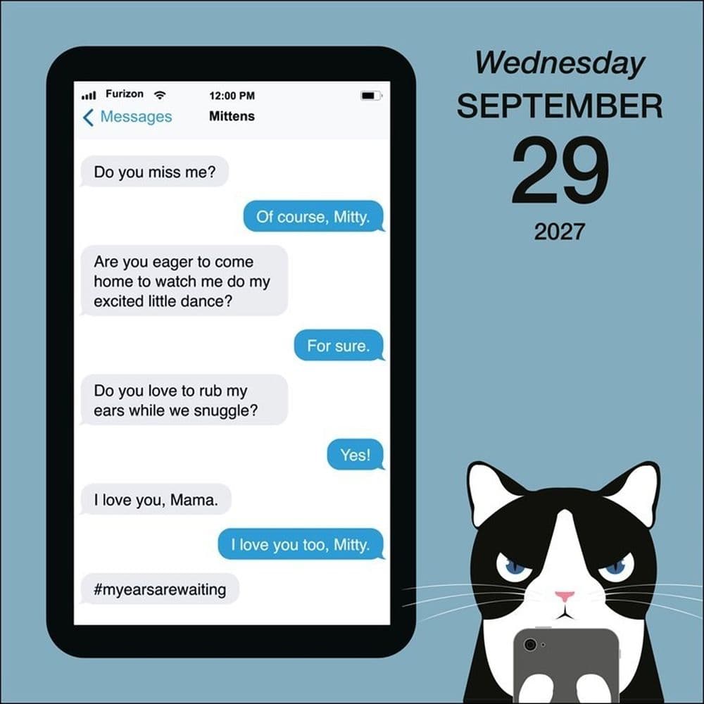 Texts from Mittens the Cat 2027 Desk Calendar Fifth Alternate Image