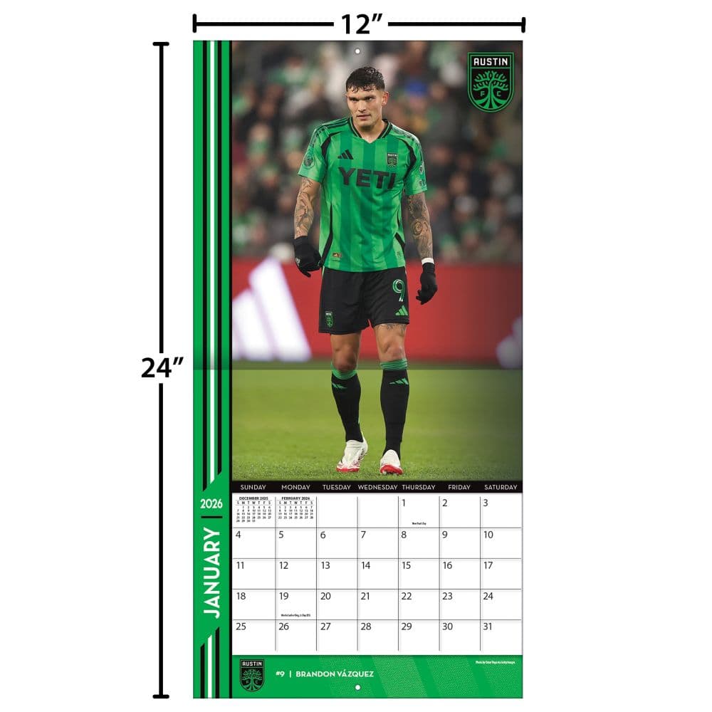 MLS Austin FC 2026 Wall Calendar Fourth Alternate Image