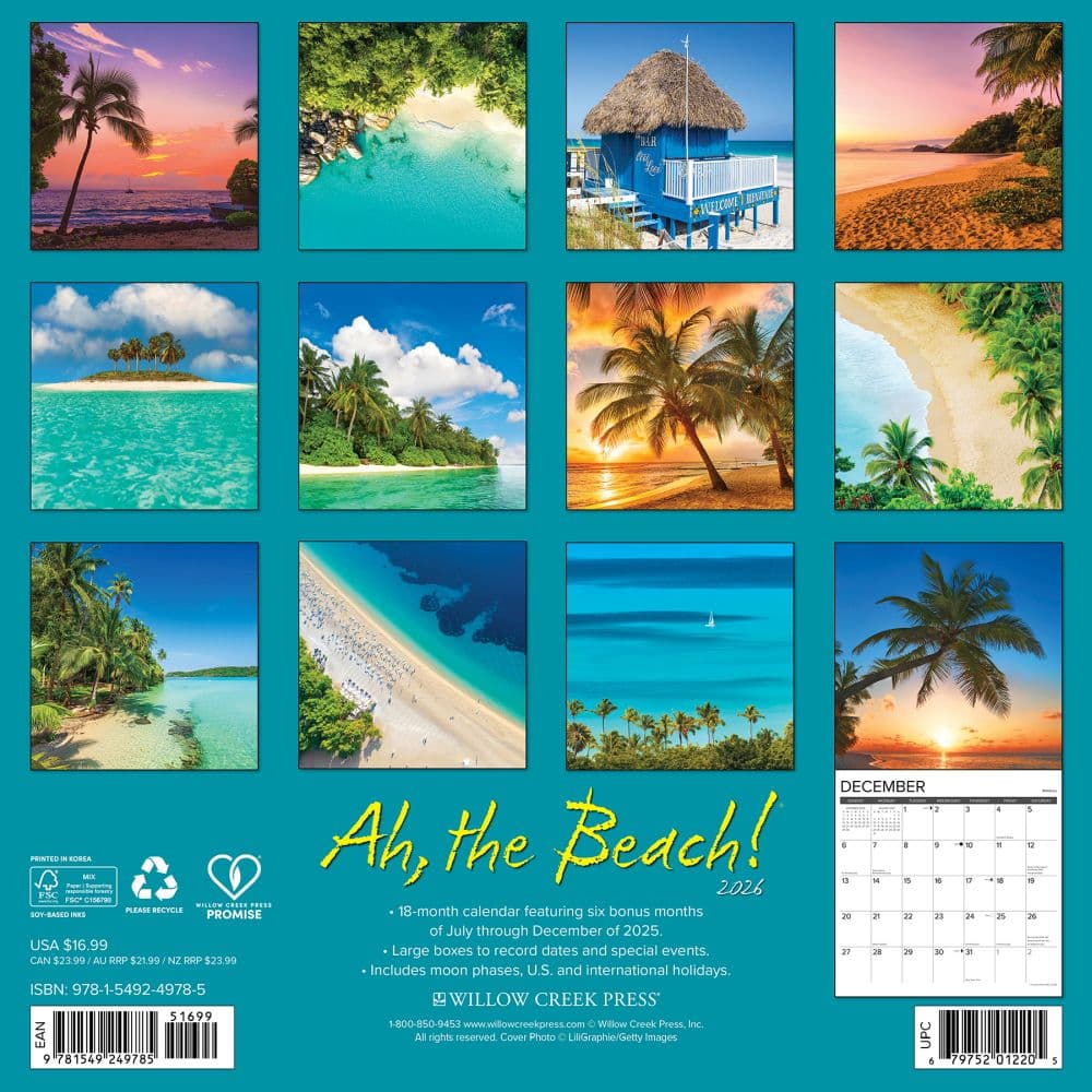 Ah Beach 2026 Wall Calendar First Alternate Image