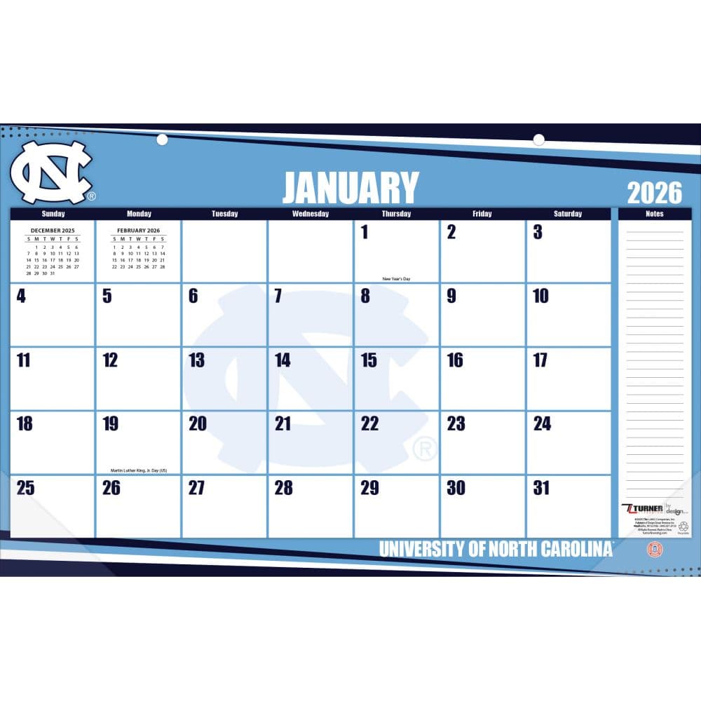 image UNC Tar Heels 2026 Desk Pad 17" X 11"
