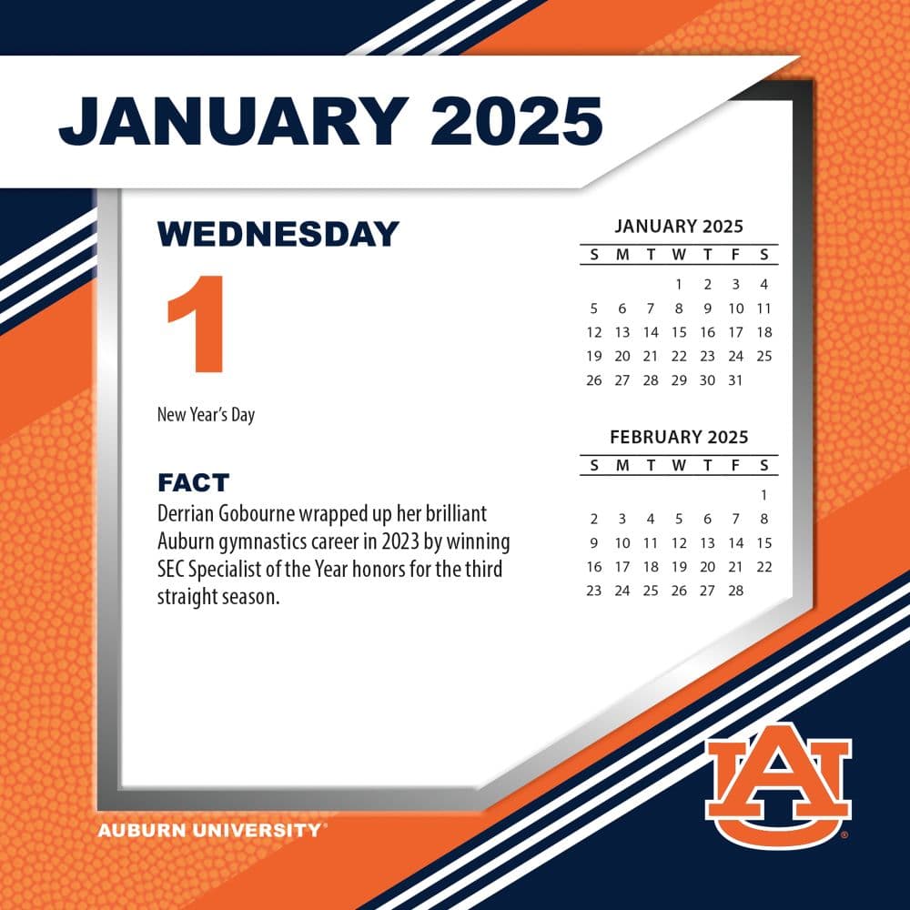 COL Auburn Tigers 2025 Desk Calendar First Alternate Image