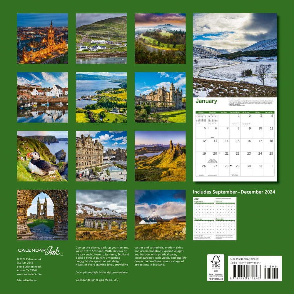 Scotland 2025 Wall Calendar First Alternate Image width=&quot;1000&quot; height=&quot;1000&quot;