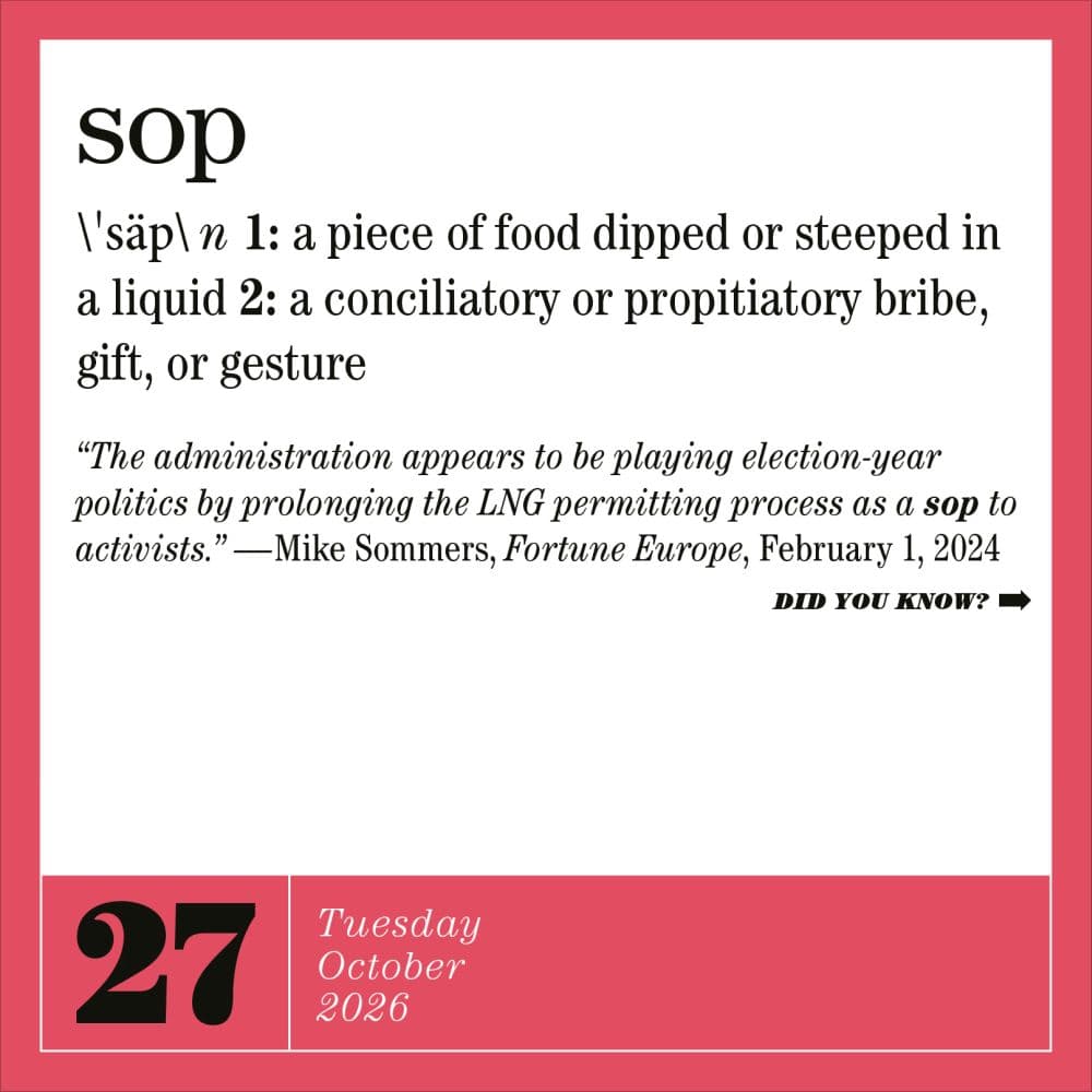 Words 365 2026 Desk Calendar Fourth Alternate Image