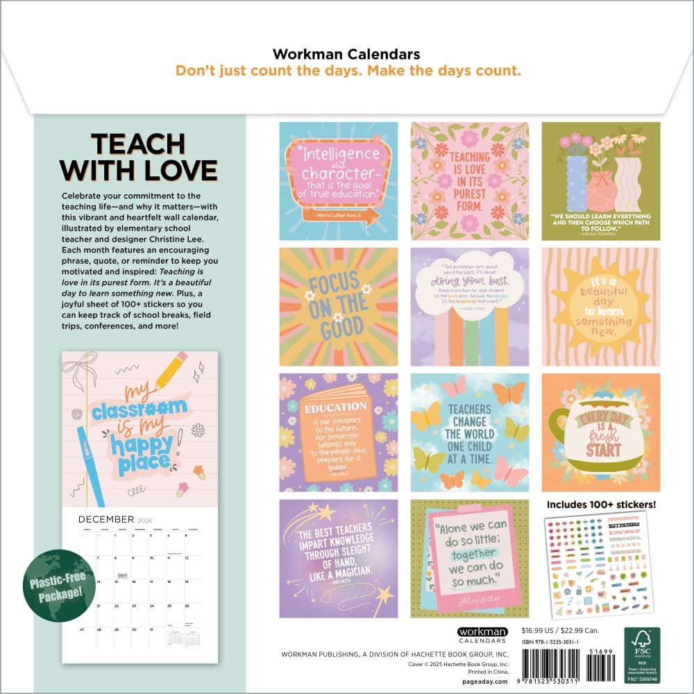 Teaching is a Work of Heart 2026 Wall Calendar First Alternate Image