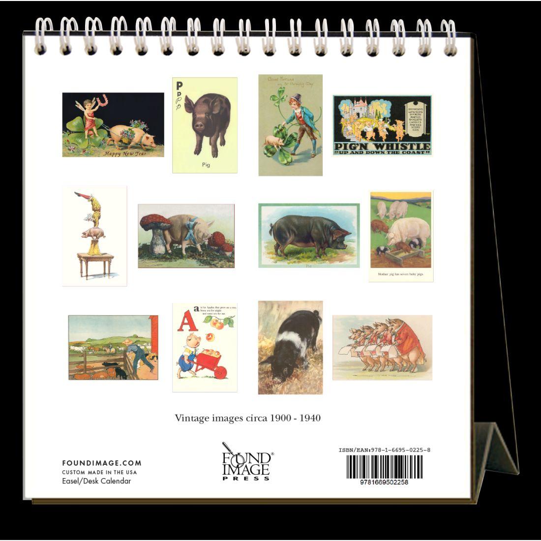 Pigs 2025 Easel Desk Calendar