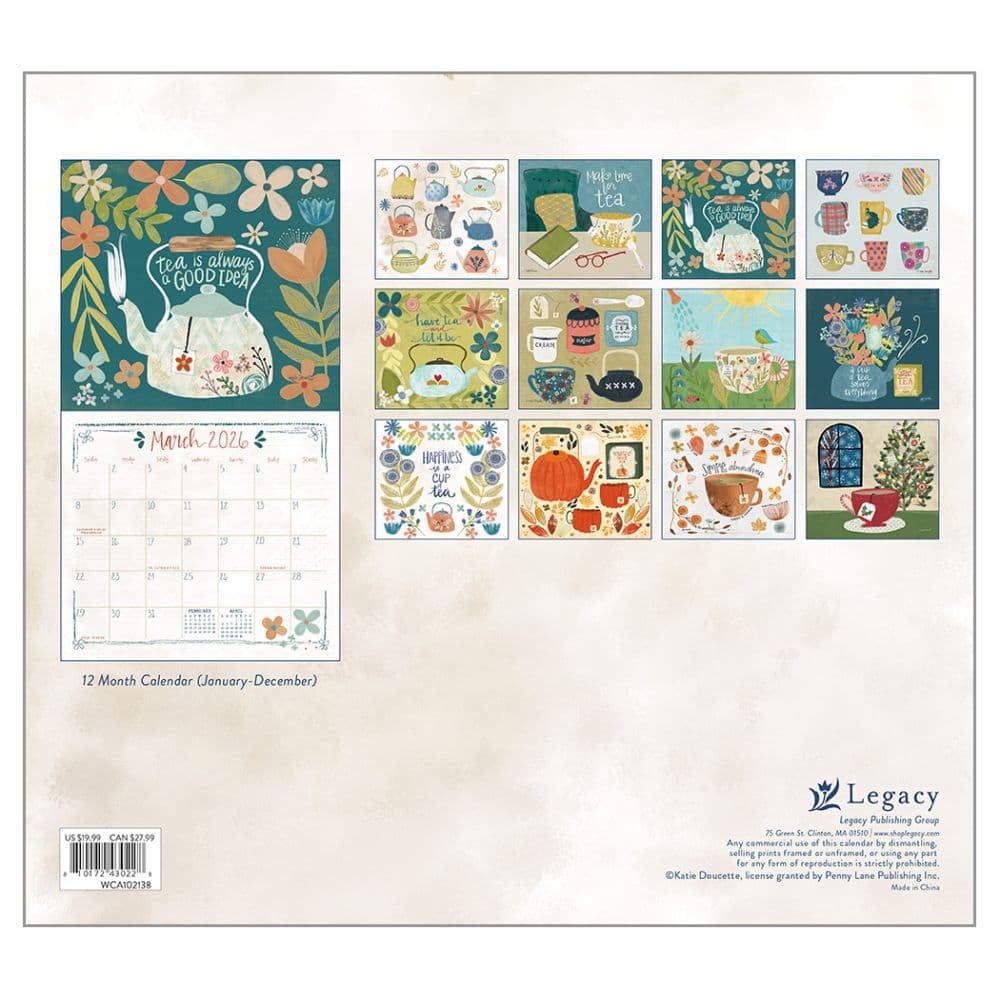 Tea Time 2026 Wall Calendar First Alternate Image