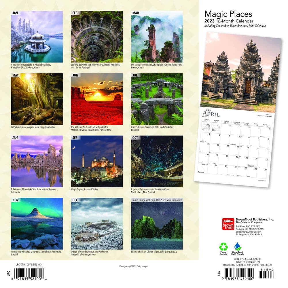 Magic Places 2023 Square Wall Calendar - Calendars.com