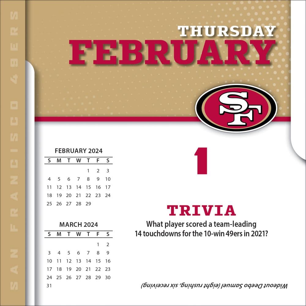 NFL San Francisco 49ers 2024 Desk Calendar