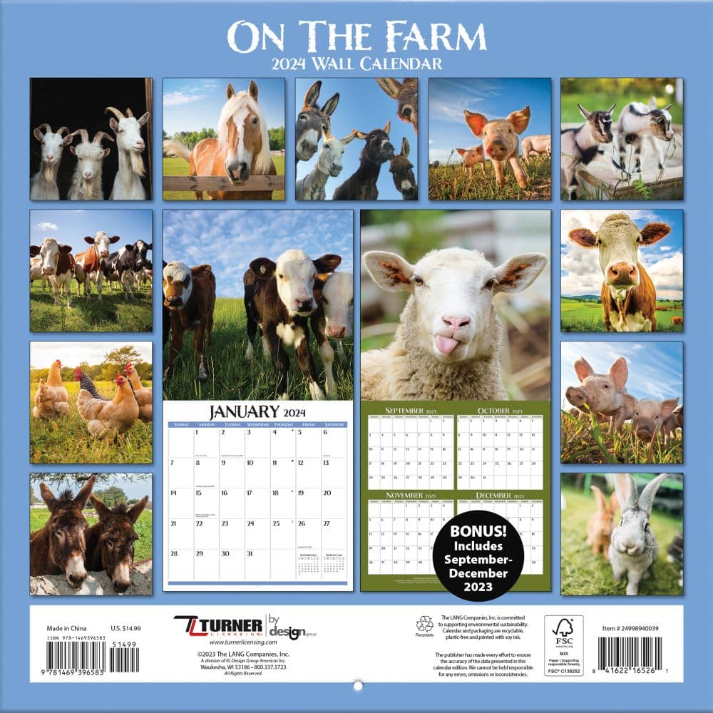 On The Farm 2024 Wall Calendar