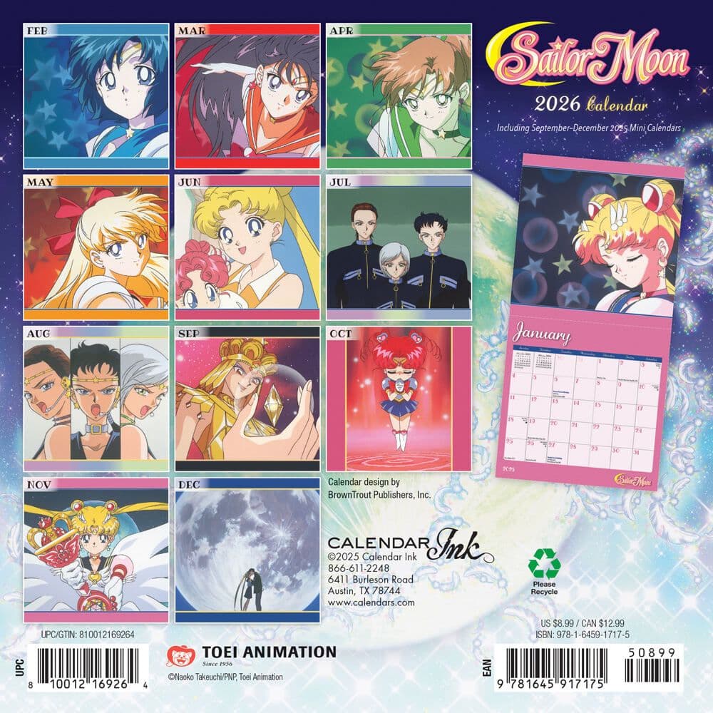 Sailor Moon 2026 Mini Wall Calendar First Alternate Image
