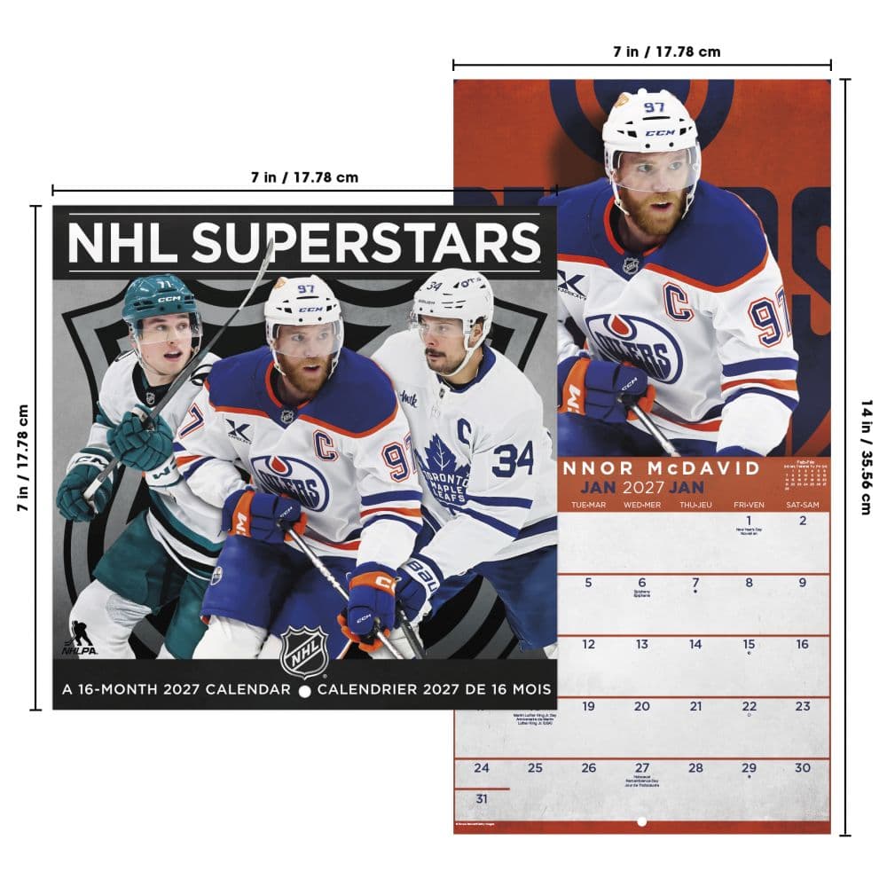 NHL Superstars -Bilingual French- 2027 Mini Wall Calendar Sixth Alternate Image