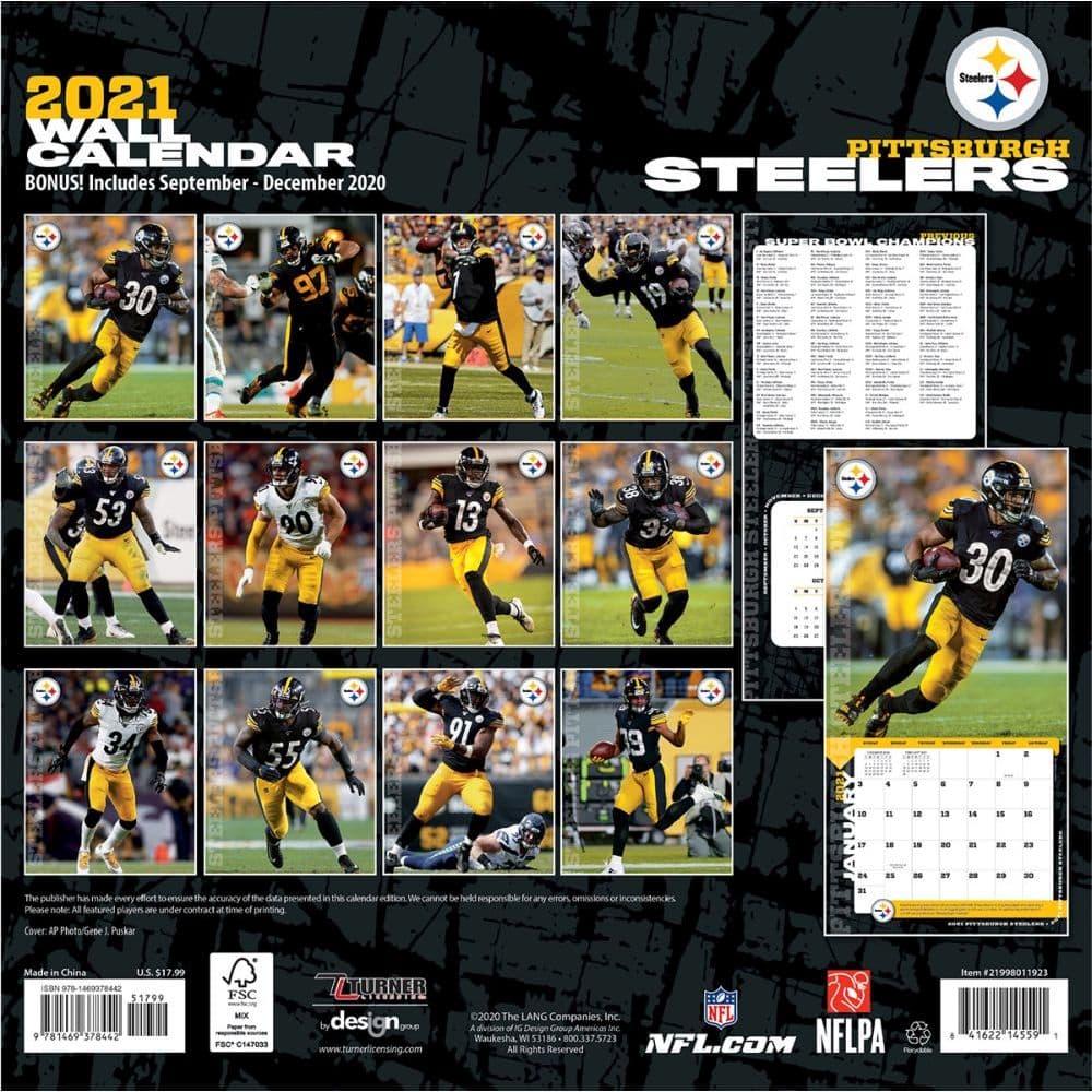 Pittsburgh Steelers Mini Wall Calendar