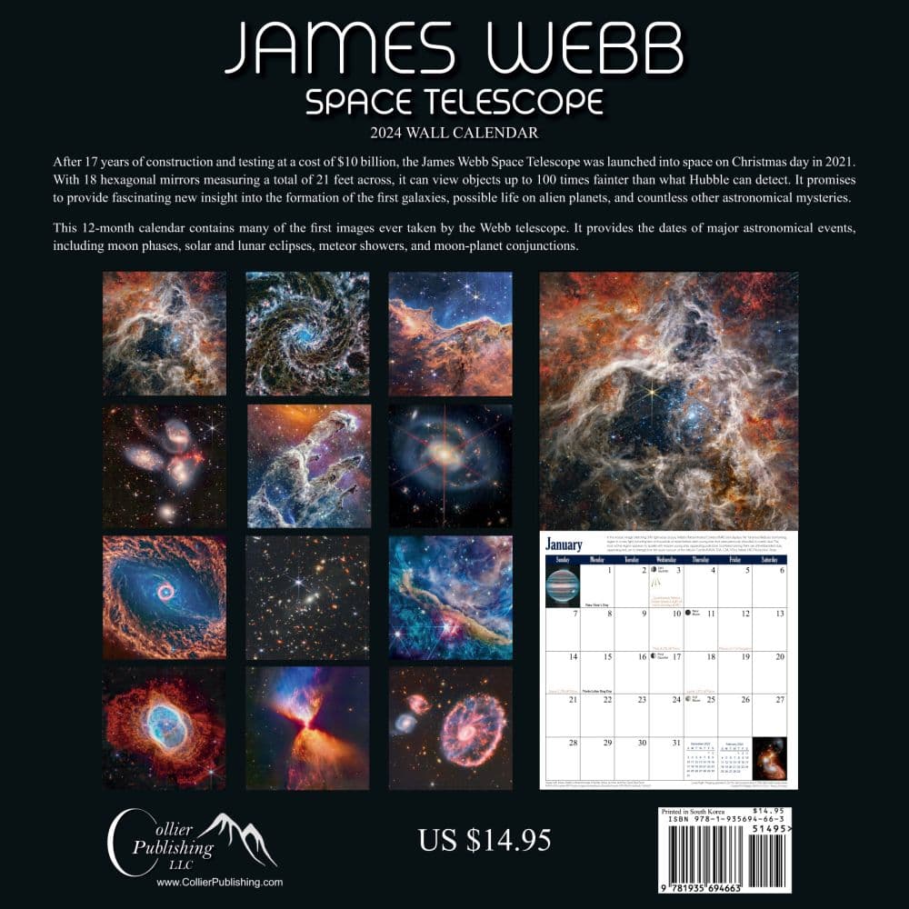 James Webb Telescope 2024 Wall Calendar