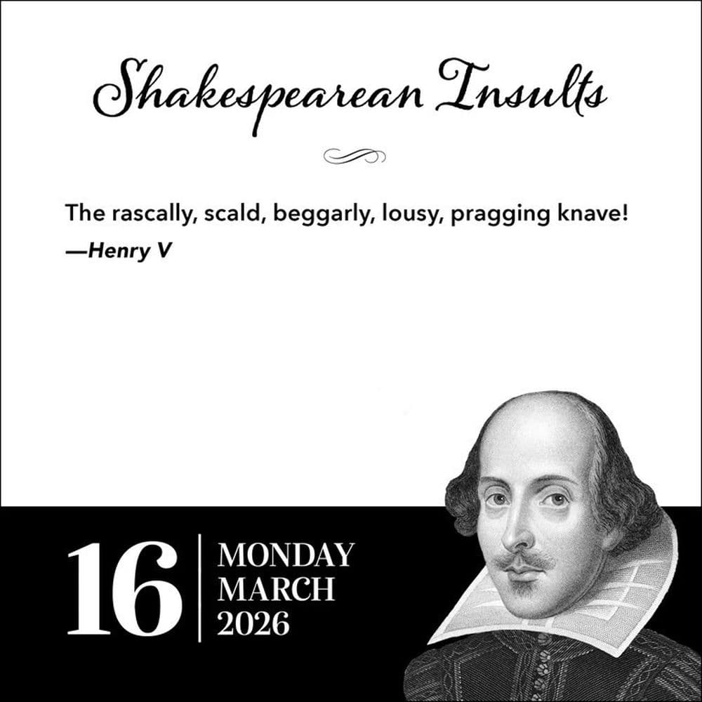 Shakespearean Insults 2026 Desk Calendar Fourth Alternate Image