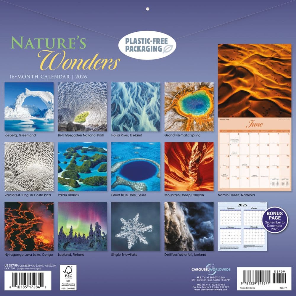 Natures Wonders 2026 Wall Calendar First Alternate Image