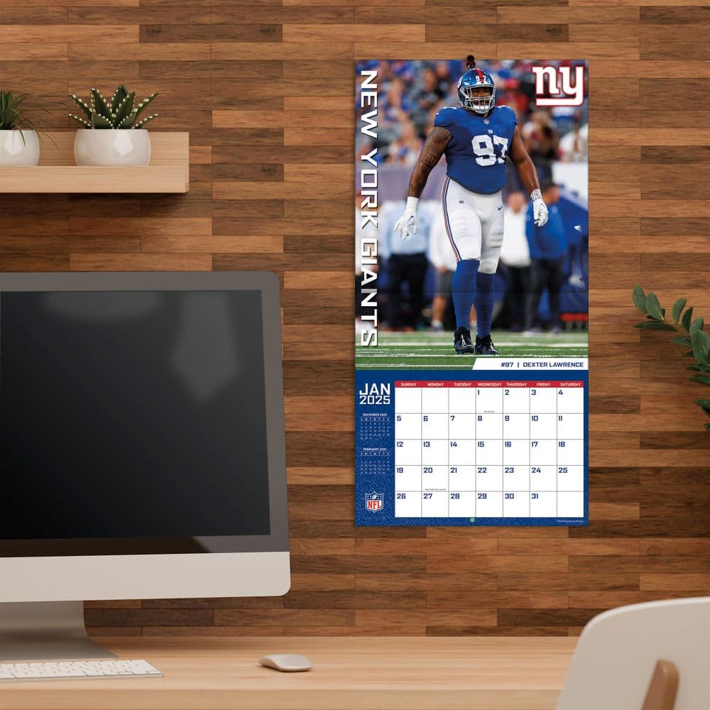 New York Giants 2025 Mini Wall Calendar Fourth Alternate Image