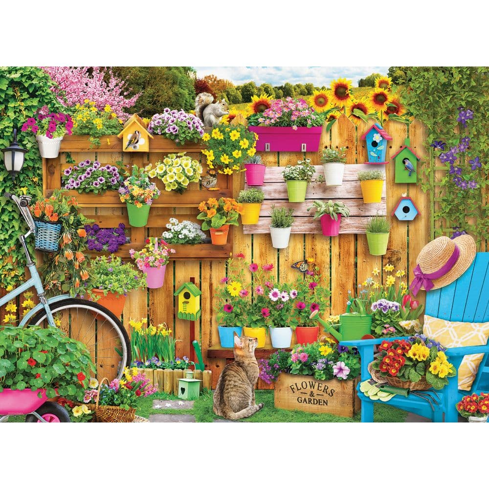 Flower Pots Fence 1000 Piece Puzzle First Alternate Image width="1000" height="1000"
