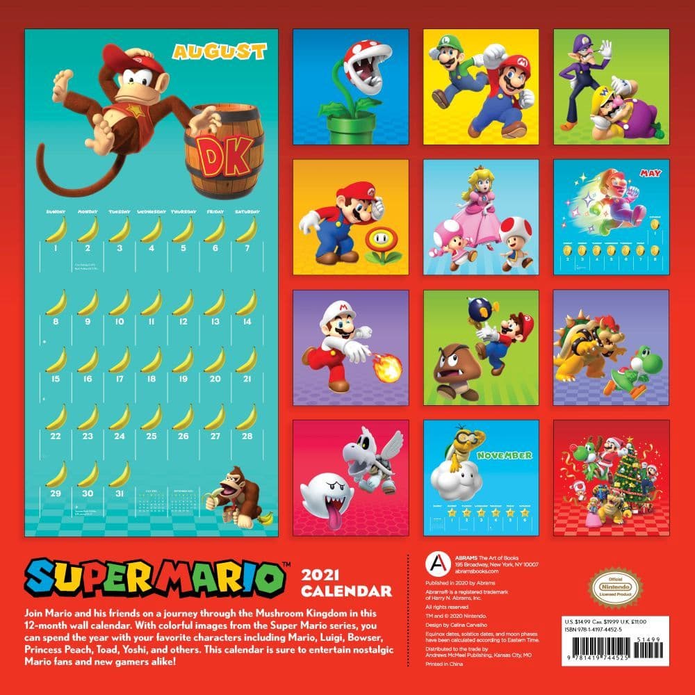 Super Mario Odyssey Wall Calendar