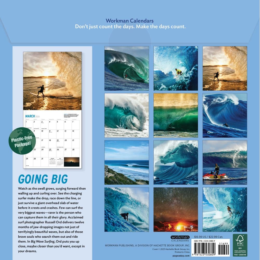 Big Wave Surfing 2026 Wall Calendar First Alternate Image