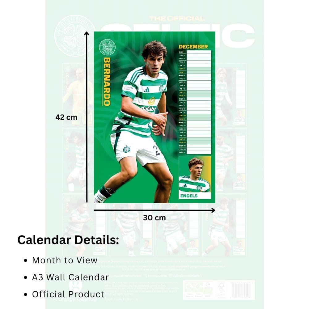 Celtic FC Poster 2025 Wall Calendar Fifth Alternate Image