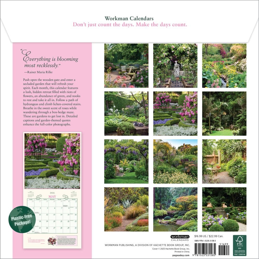 Secret Garden 2026 Wall Calendar First Alternate Image
