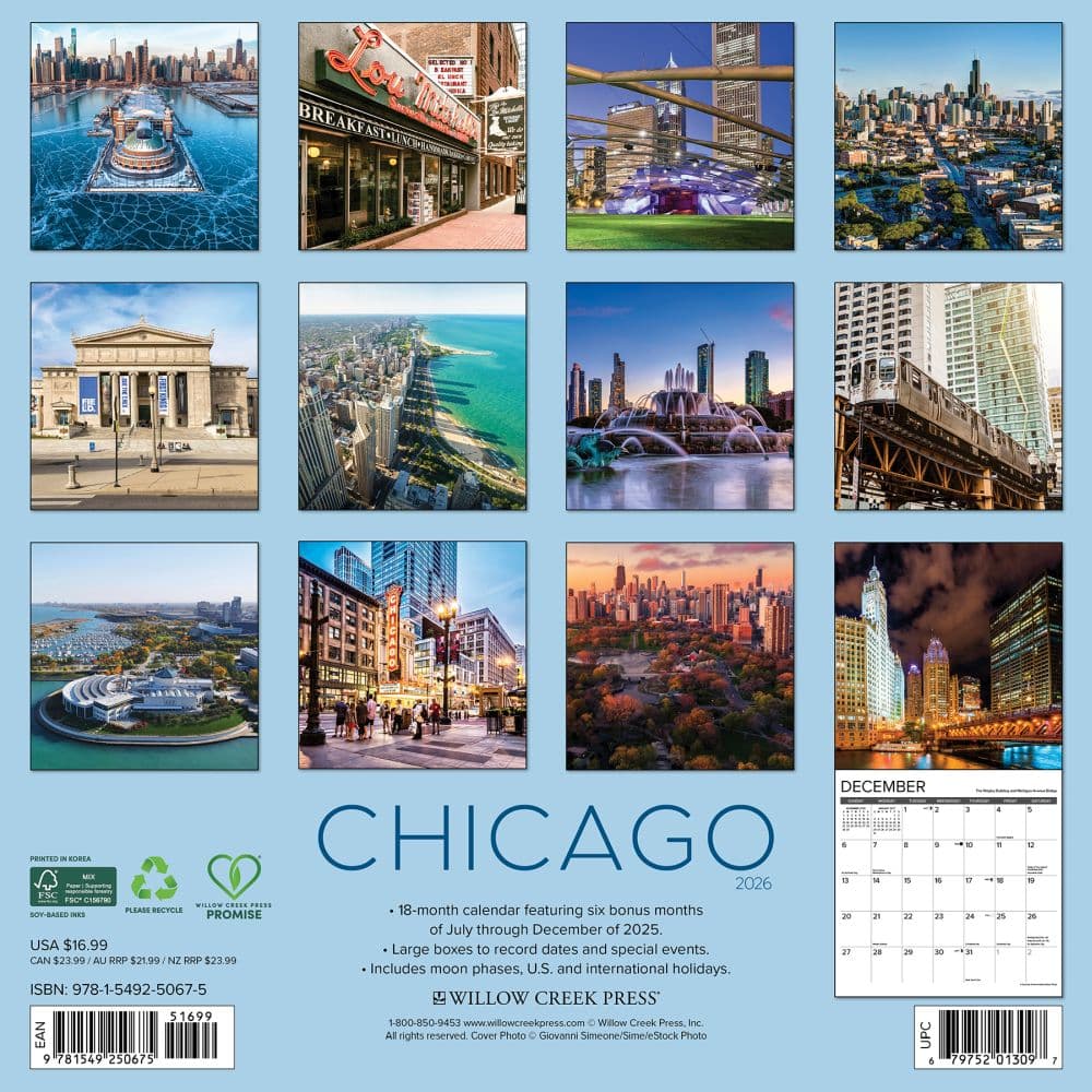 Chicago 2026 Wall Calendar First Alternate Image