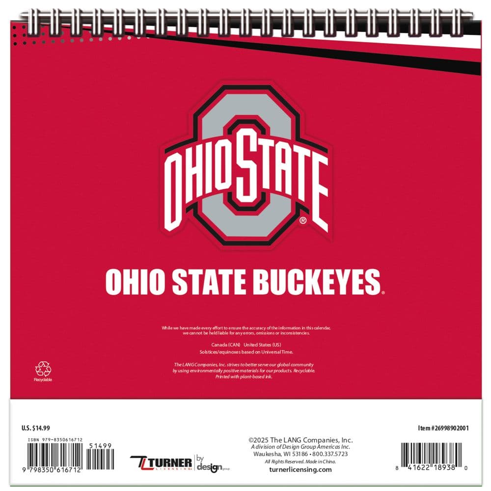 Ohio State Buckeyes 2026 Easel Desk Calendar First Alternate Image