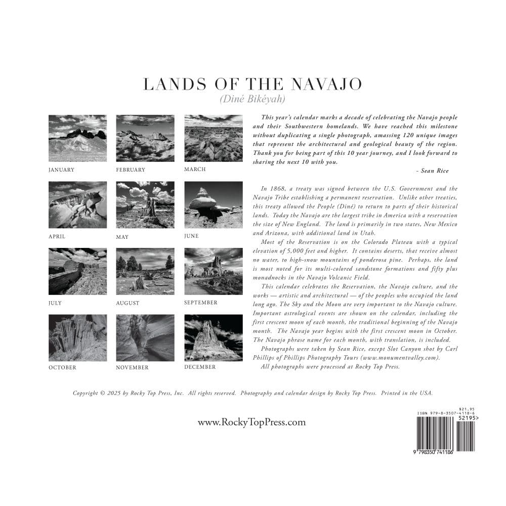Lands of the Navajo 2026 Wall Calendar First Alternate Image