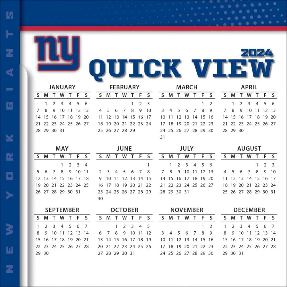 NFL New York Giants 2024 Desk Calendar Fourth Alternate Image width=&quot;1000&quot; height=&quot;1000&quot;