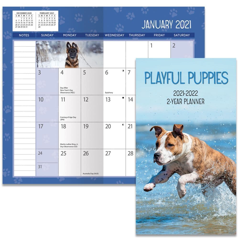 Playful Puppies Photo 2-Year Planner