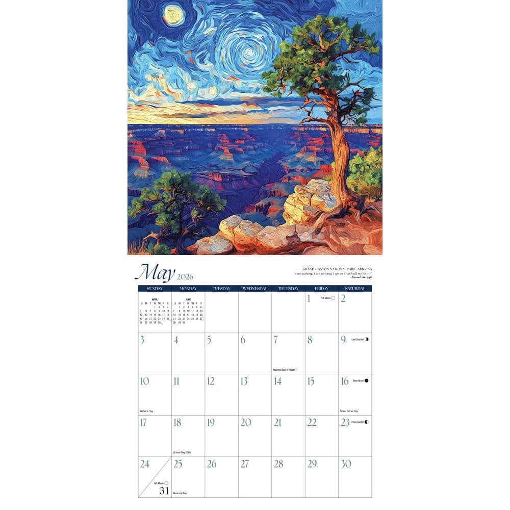 Van Gogh National Parks 2026 Wall Calendar Second Alternate Image