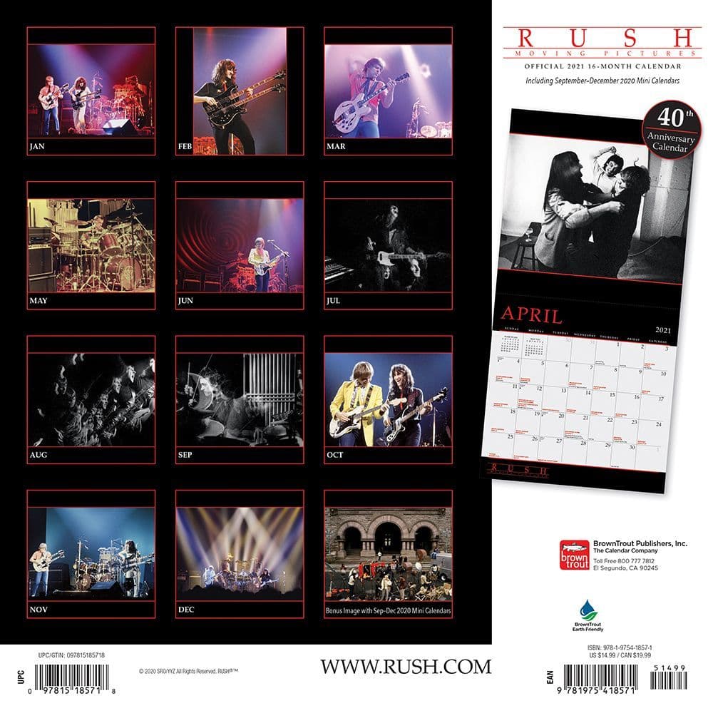 Rush Wall Calendar - Calendars.com