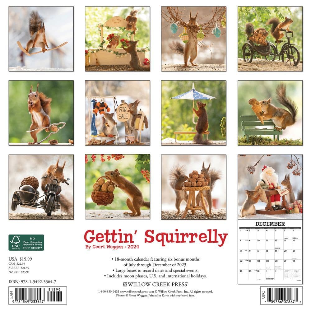 Getting Squirrelly 2024 Wall Calendar