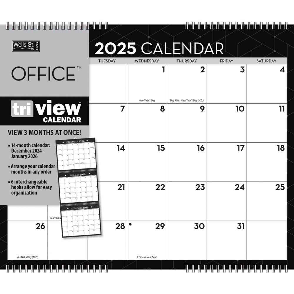 Office Tri-View 2025 Wall Calendar_Main Image