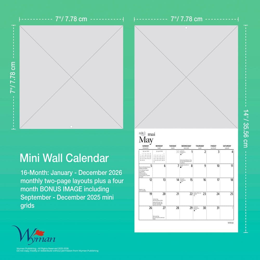 Group of Seven AGO 2026 Mini Wall Calendar Sixth Alternate Image
