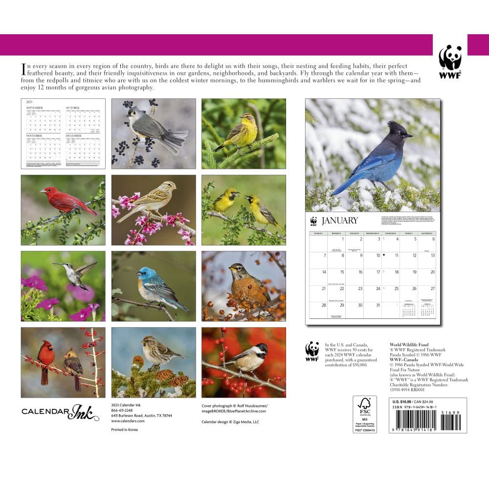 Backyard Birds WWF 2024 Wall Calendar Alternate Image 1