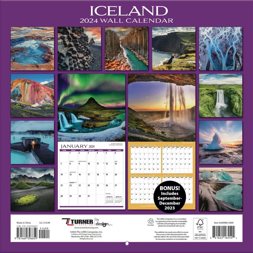 Iceland 2025 Wall Calendar