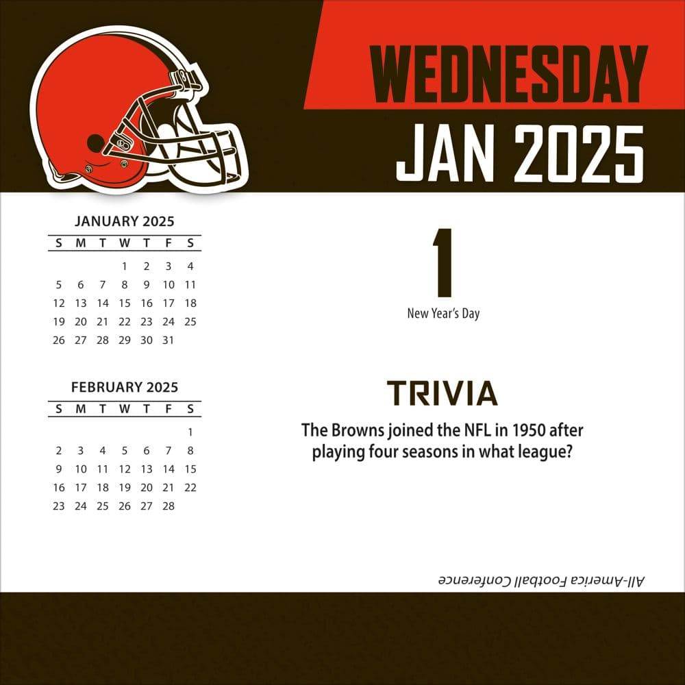 NFL Cleveland Browns 2025 Desk Calendar First Alternate Image