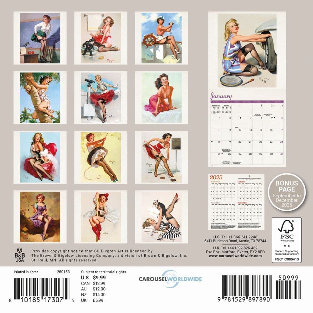 Pin Ups 2026 Mini Wall Calendar First Alternate Image