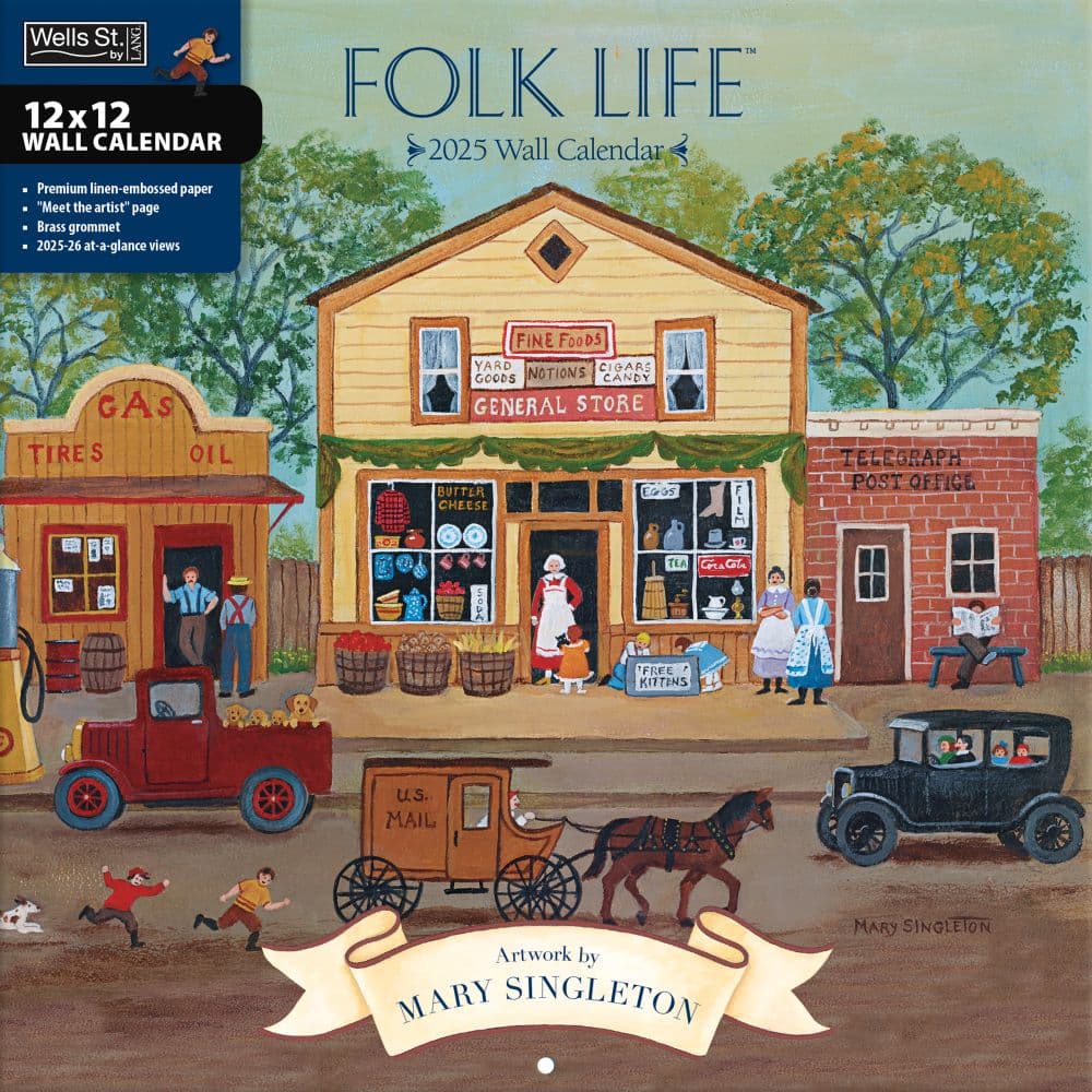 Folk Life by Mary Singleton 2025 Wall Calendar - Calendars.com